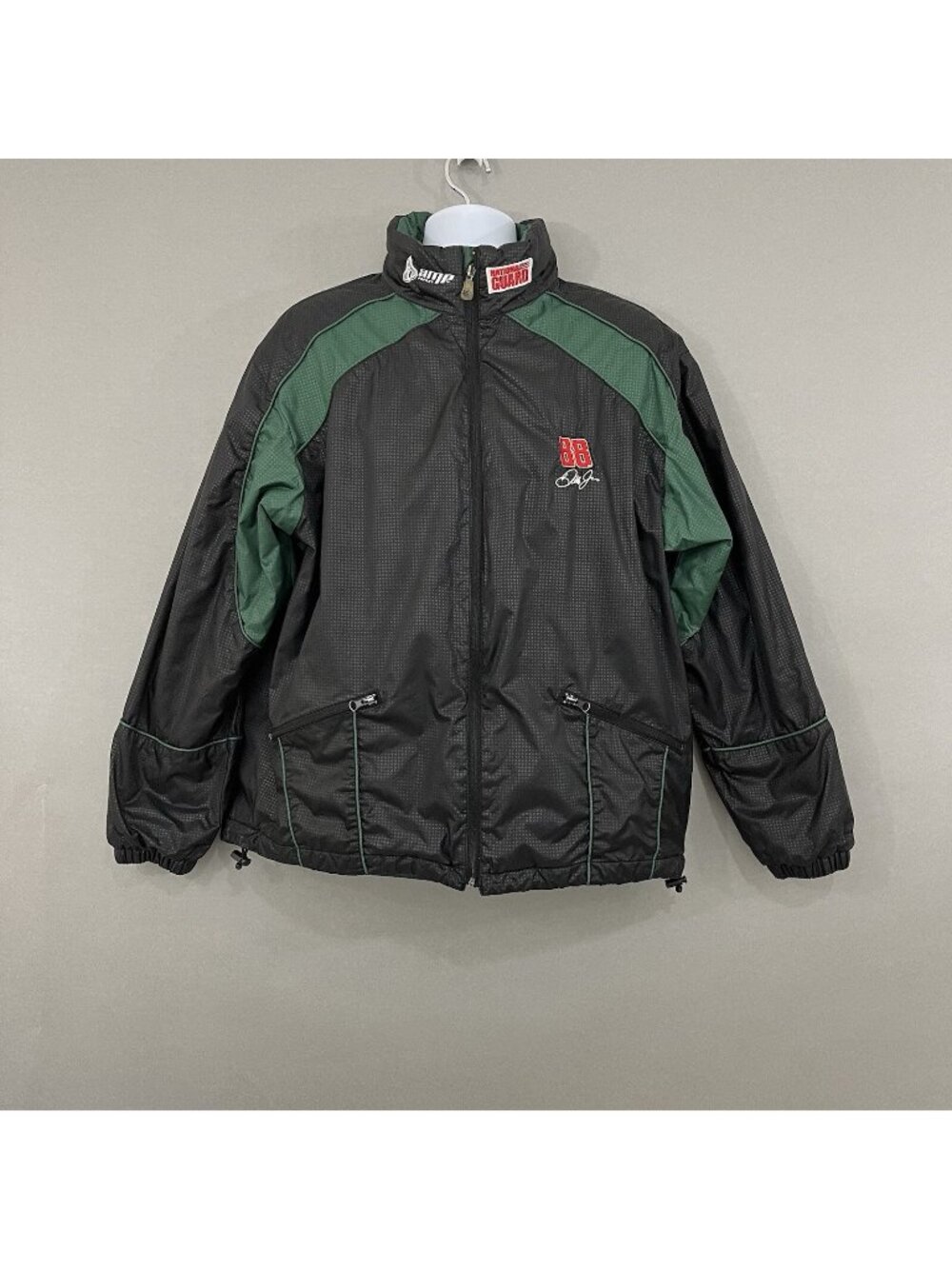 Dale Earnhardt Jr Chase Authentics Black Green Zip Nylon Vintage Jacket